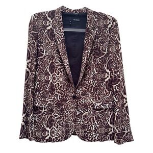 The Kooples Crepe Leopard Print Blazer Bold Maximalist Mob Wife Statement Jacket